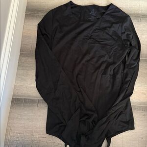 Merino Woolx Sophia body suit Black Long Sleeve Top